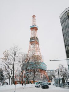 冬季的札幌電視塔與大通公園一帶，札幌雪祭主會場所在地